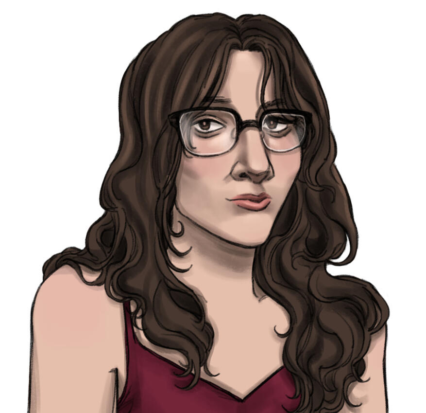 An illustrated portrait of Ashton.